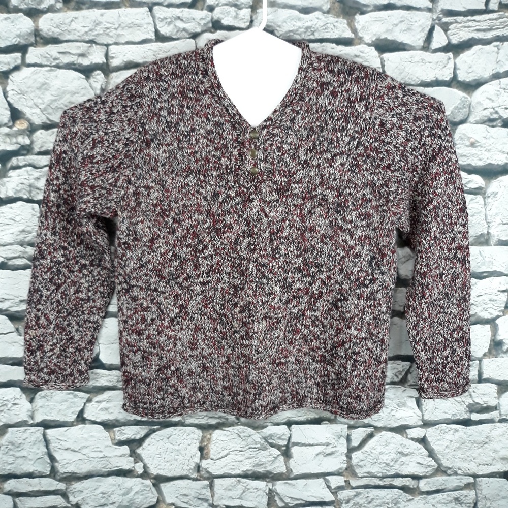 CJ Banks Red Multicolor Knit Womens Sweater - X